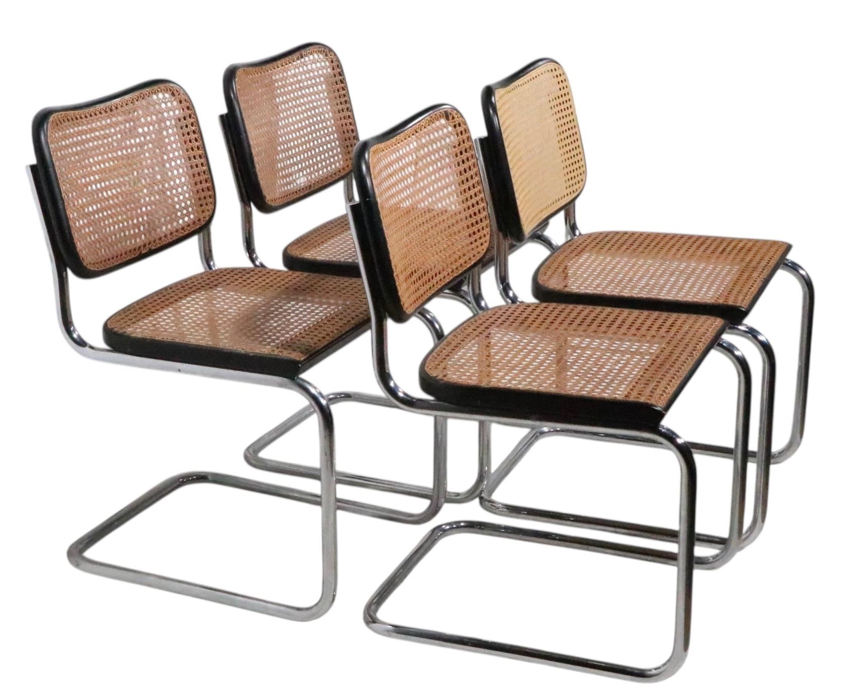 Vier Marcel Breuer Cesca Stühle Made in Italy ca. 1970's im Angebot 10