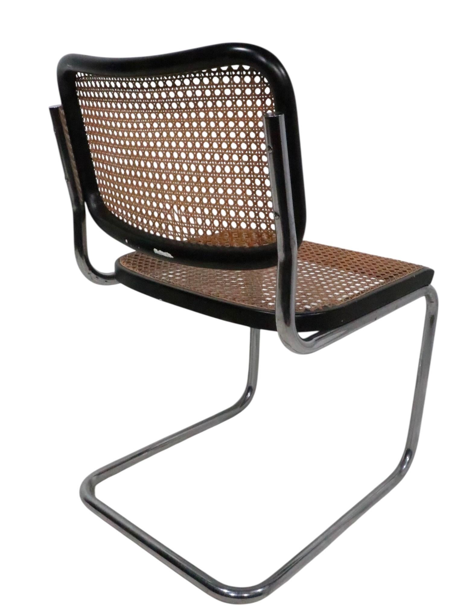 Vier Marcel Breuer Cesca Stühle Made in Italy ca. 1970's (20. Jahrhundert) im Angebot