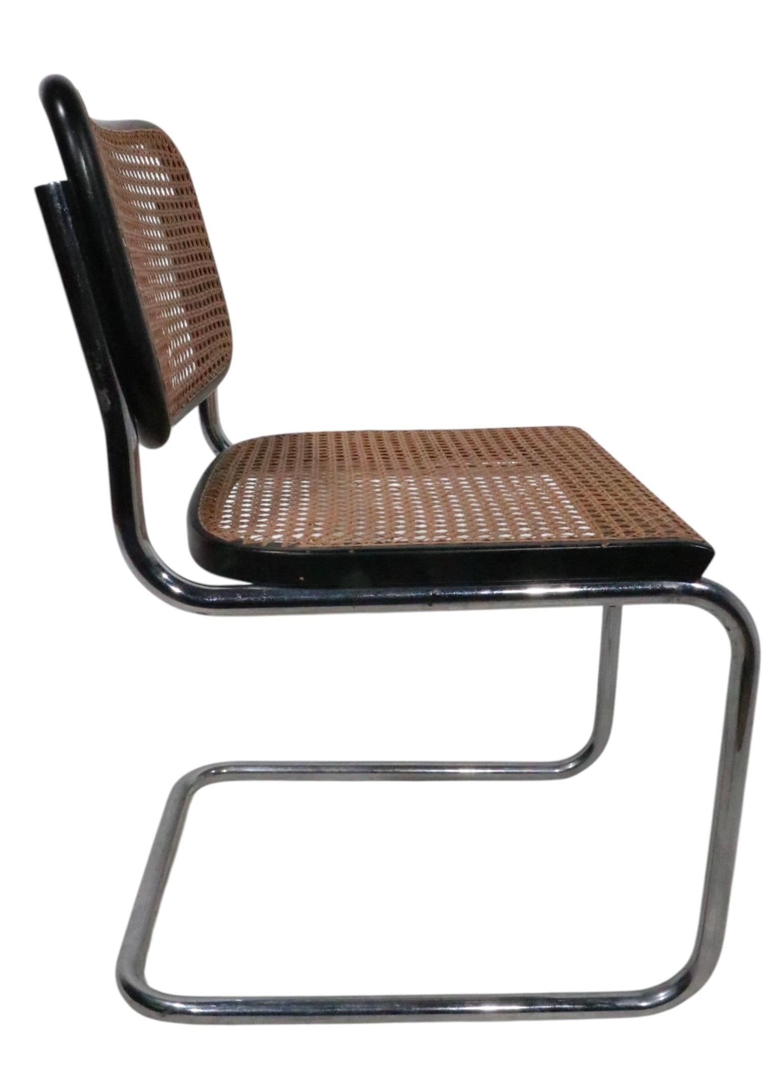 Vier Marcel Breuer Cesca Stühle Made in Italy ca. 1970's (Gehstock) im Angebot