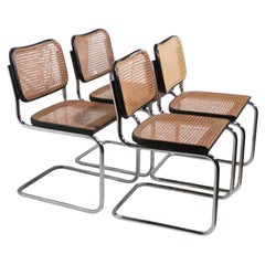 Four Marcel Breuer Cesca Chairs Made in Italy circa 1970
s