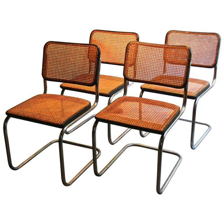 Four Marcel Breuer Thonet B32 Bauhaus Classic 'Cesca' Chairs