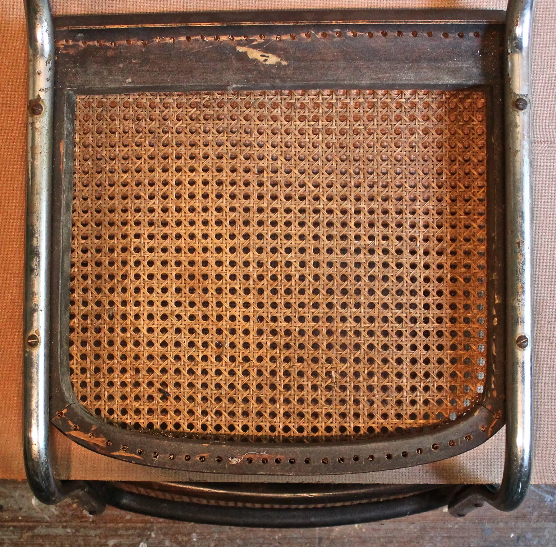 Four Early Marcel Breuer Thonet B32 Bauhaus Classic Chairs In Good Condition In Sharon, CT