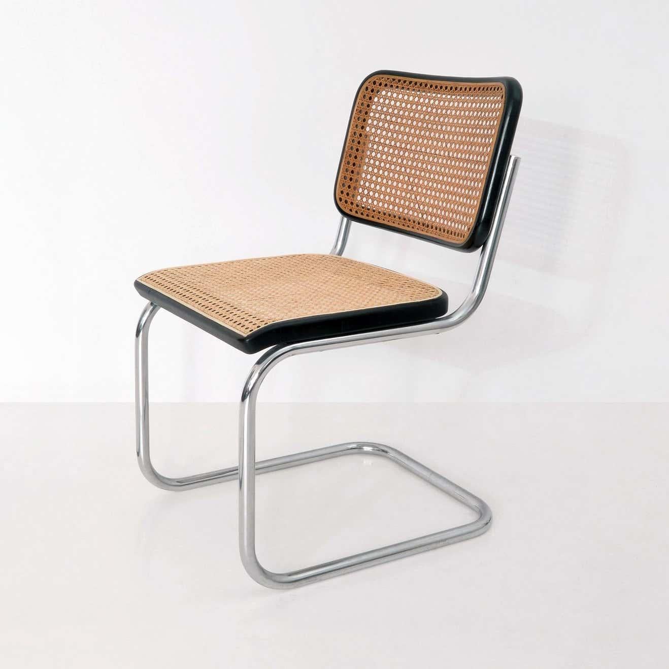Mid-Century Modern Four Cesca Chairs by Marcel Breuer for Gavina