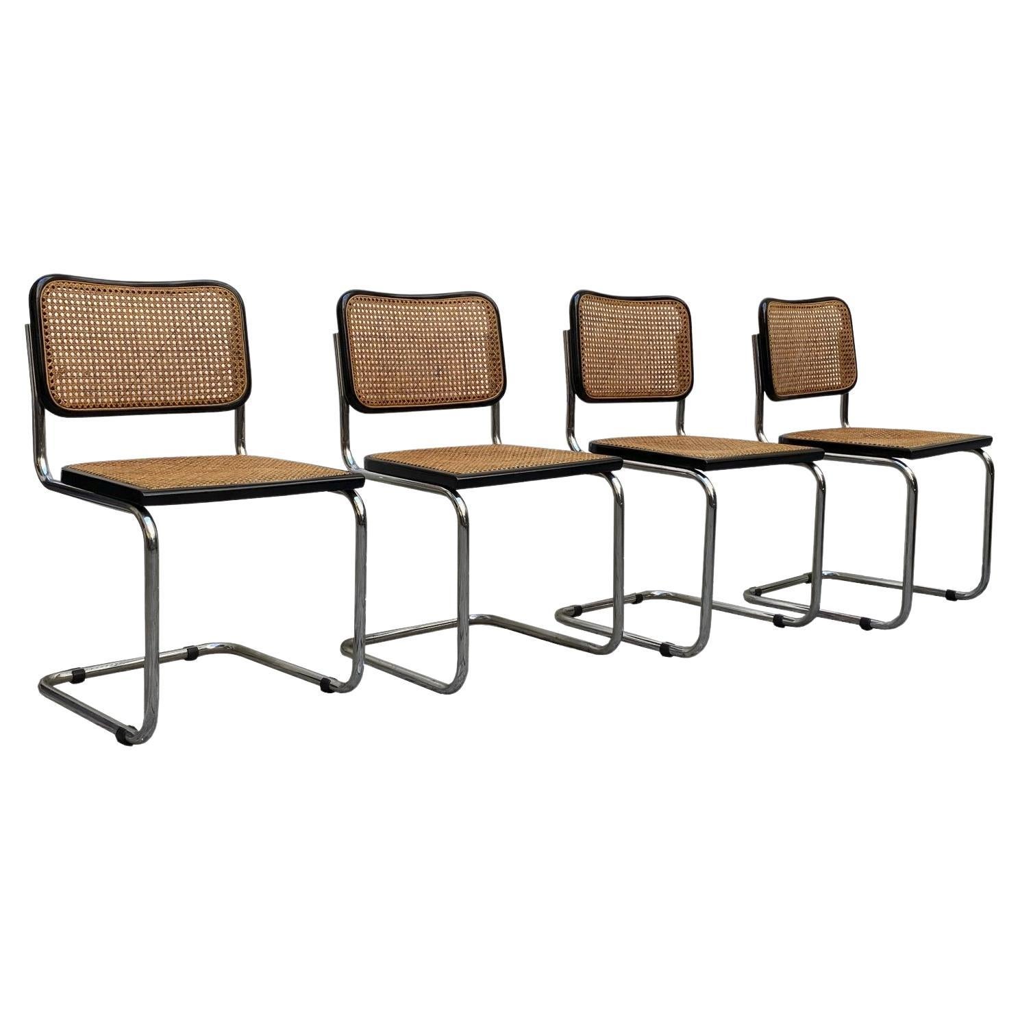 Four Cesca Chairs by Marcel Breuer for Gavina