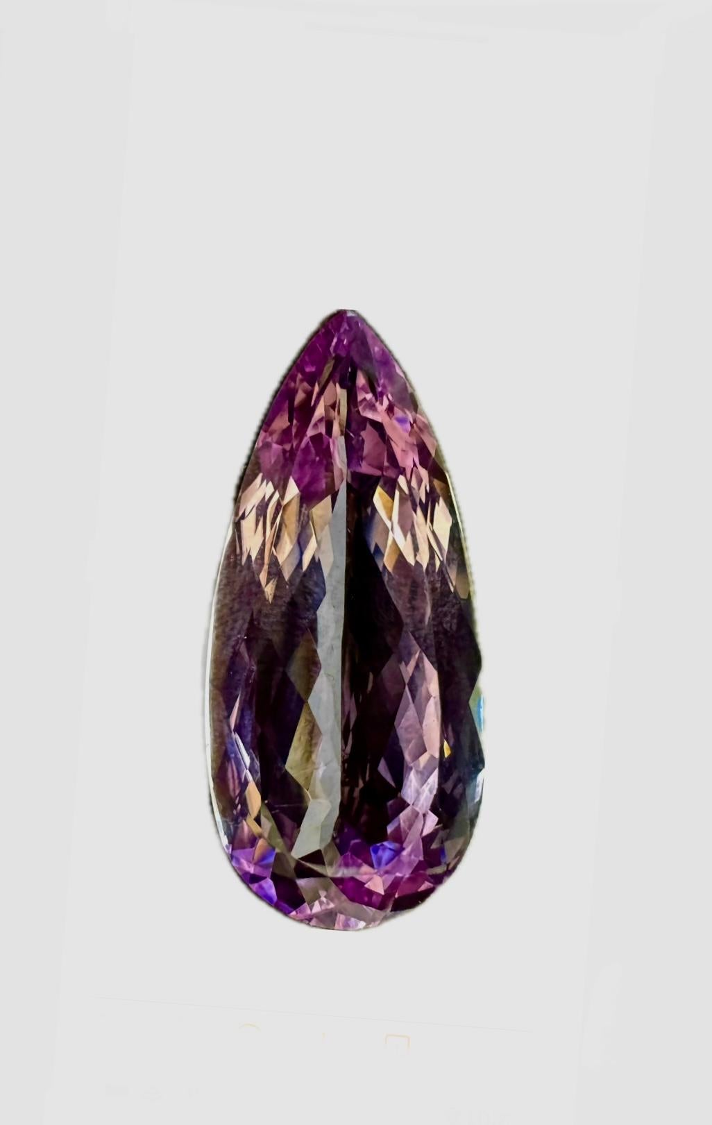 Kunzite ovale en forme de poire marquise non sertie certifiée GIA de 145,90 carats en vente 2