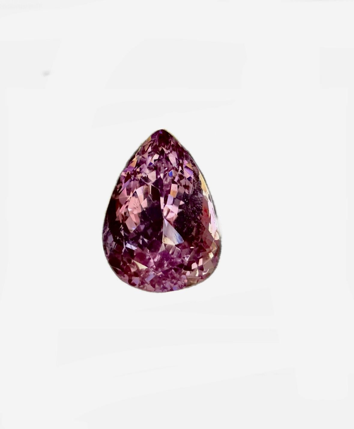 Kunzite ovale en forme de poire marquise non sertie certifiée GIA de 145,90 carats en vente 3