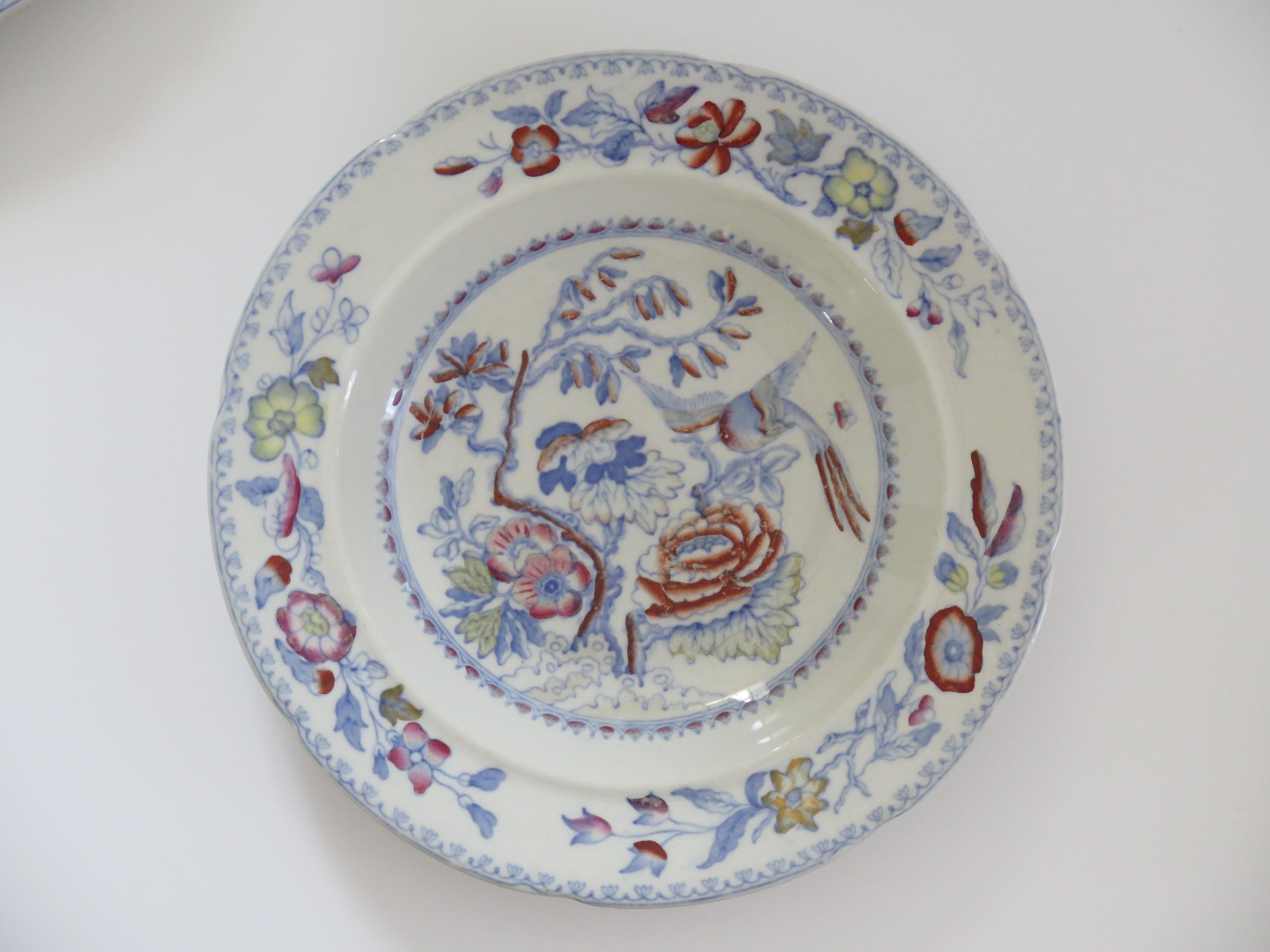 FOUR Masons Ironstone Soup Bowls in the Flying Bird Pattern, circa 1870 In Good Condition For Sale In Lincoln, Lincolnshire