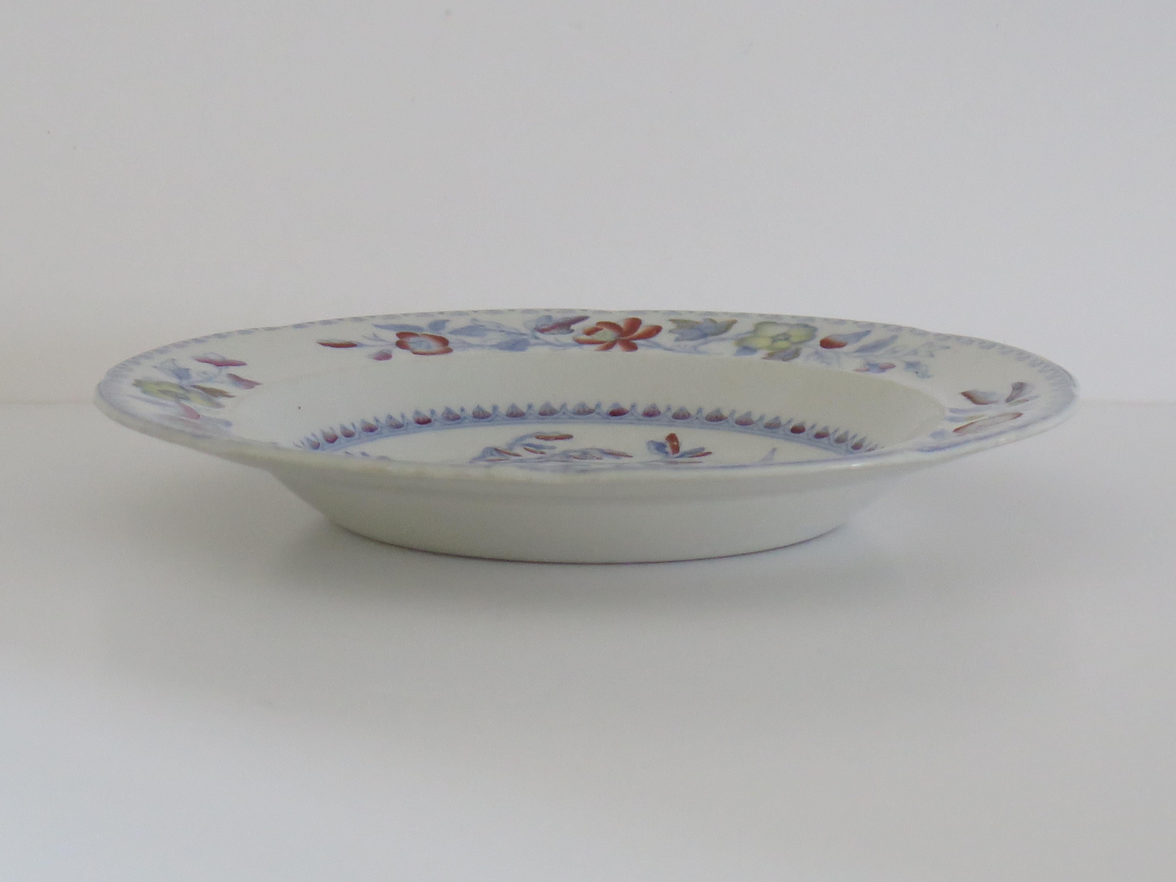 FOUR Masons Ironstone Soup Bowls in the Flying Bird Pattern, circa 1870 For Sale 2