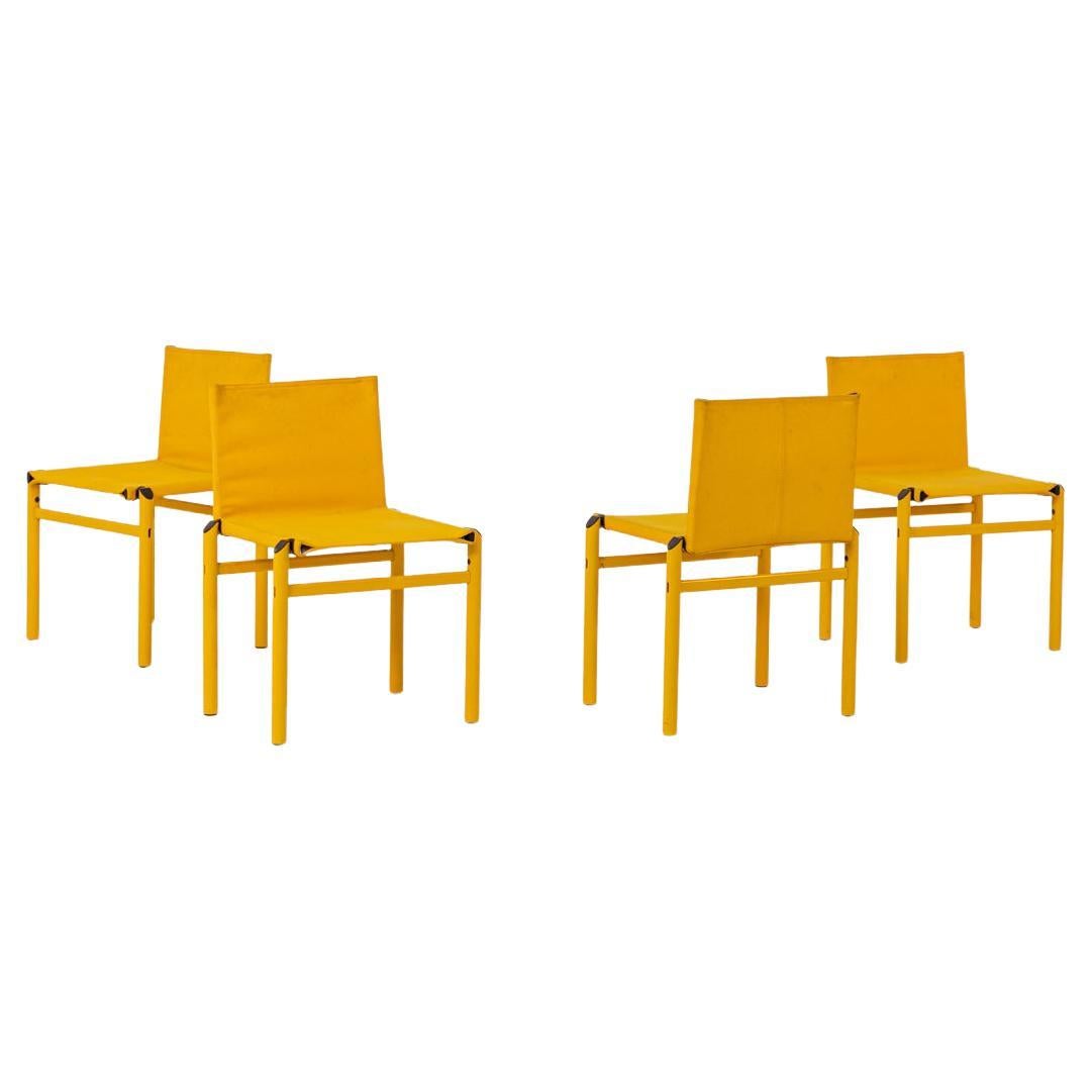 Four "Mastro" Yellow Chairs by Afra & Tobia Scarpa