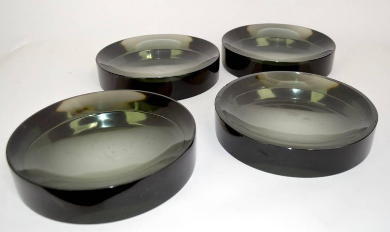 Four Matched Murano Smoked Glass Bowls For Sale 2