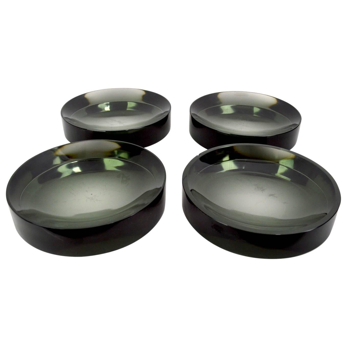 Four Matched Murano Smoked Glass Bowls