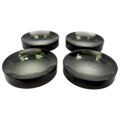 Vintage Four Matched Murano Smoked Glass Bowls