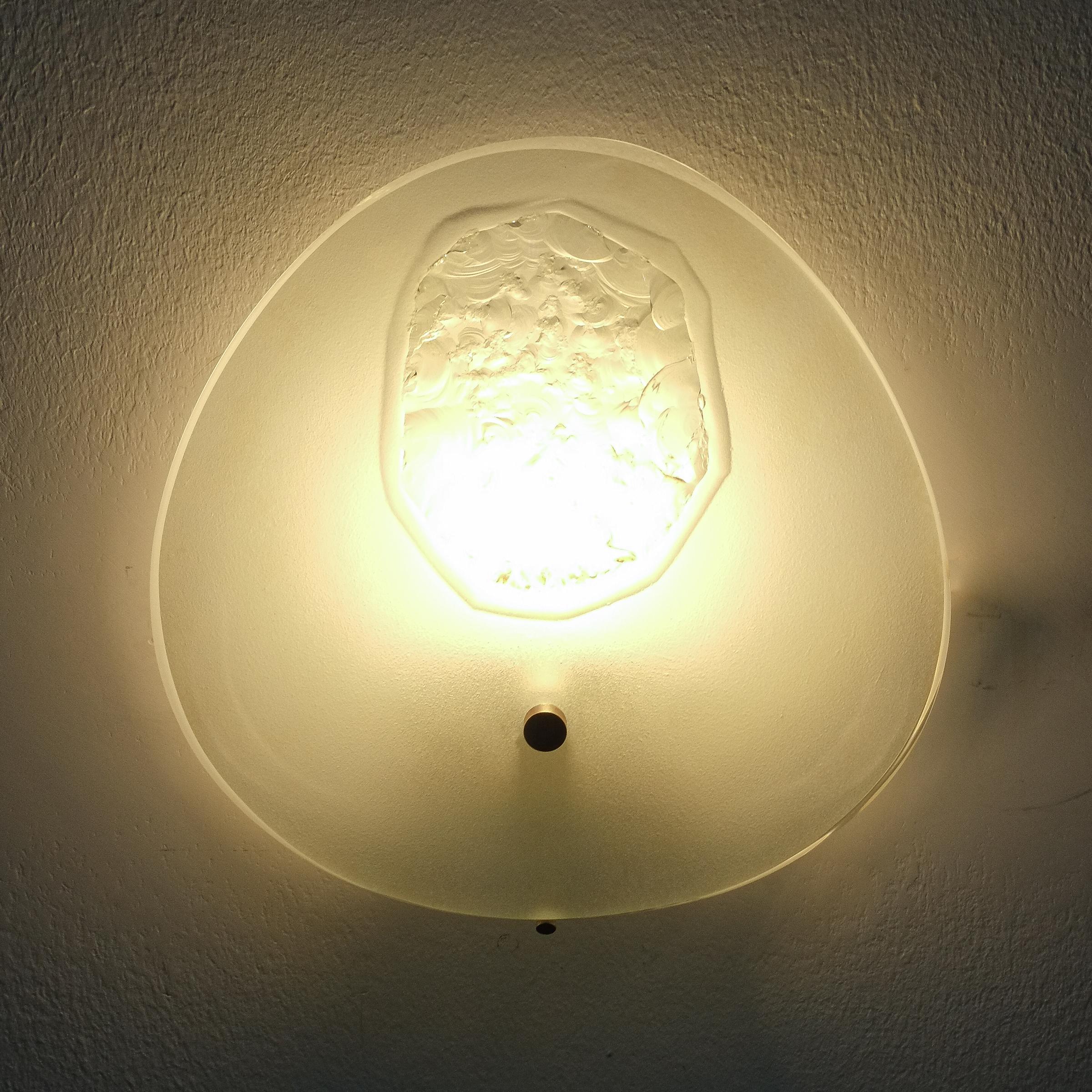 Max Ingrand Fontana Arte, Model 1944 Thick Glass Sconces 4 Pieces, Italy, 1960 3