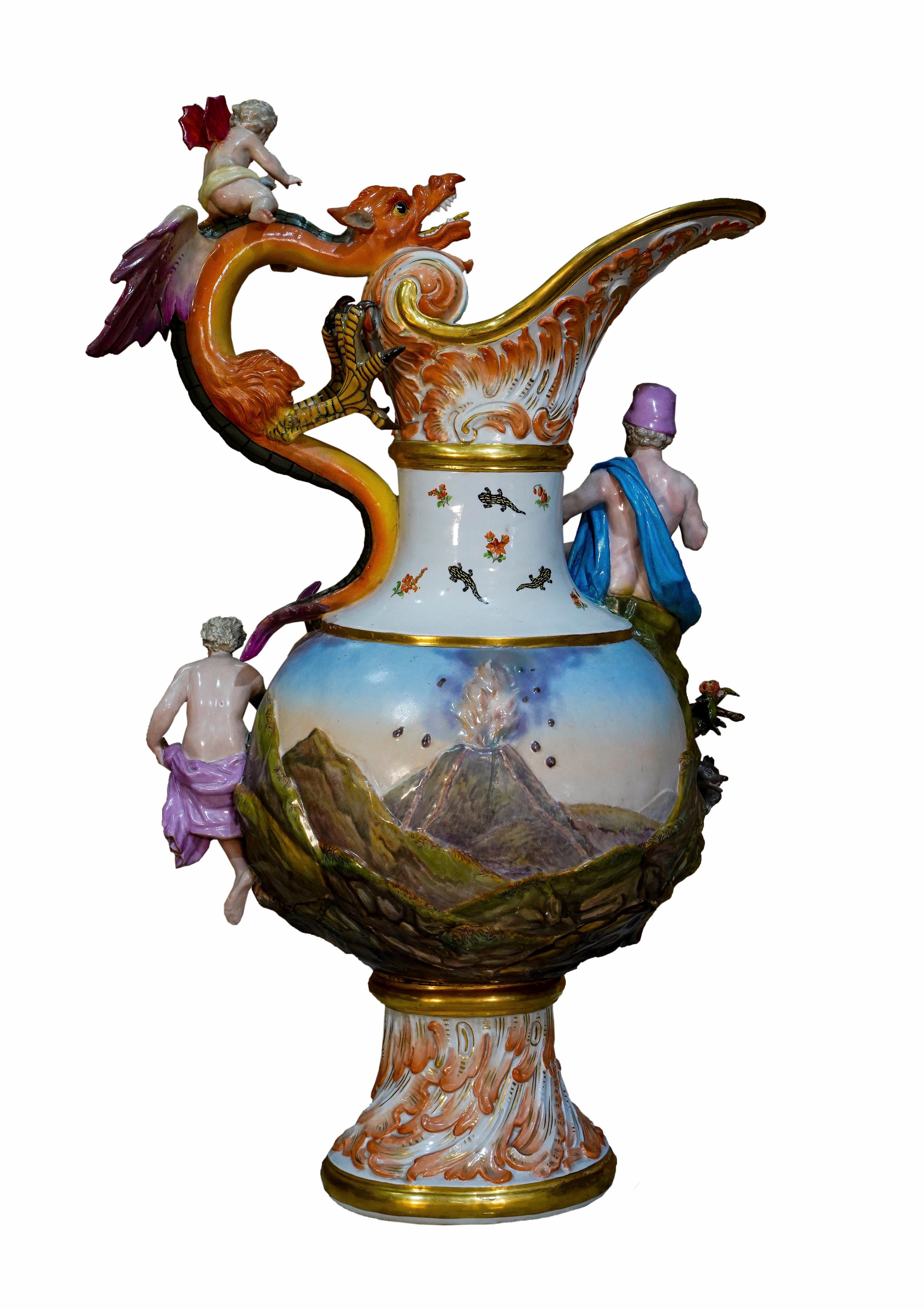 Four Meissen Porcelain Ewers Emblematic of the Elements 3