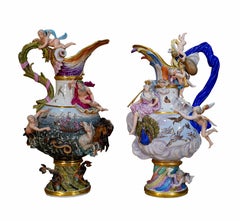 Four Meissen Porcelain Ewers Emblematic of the Elements