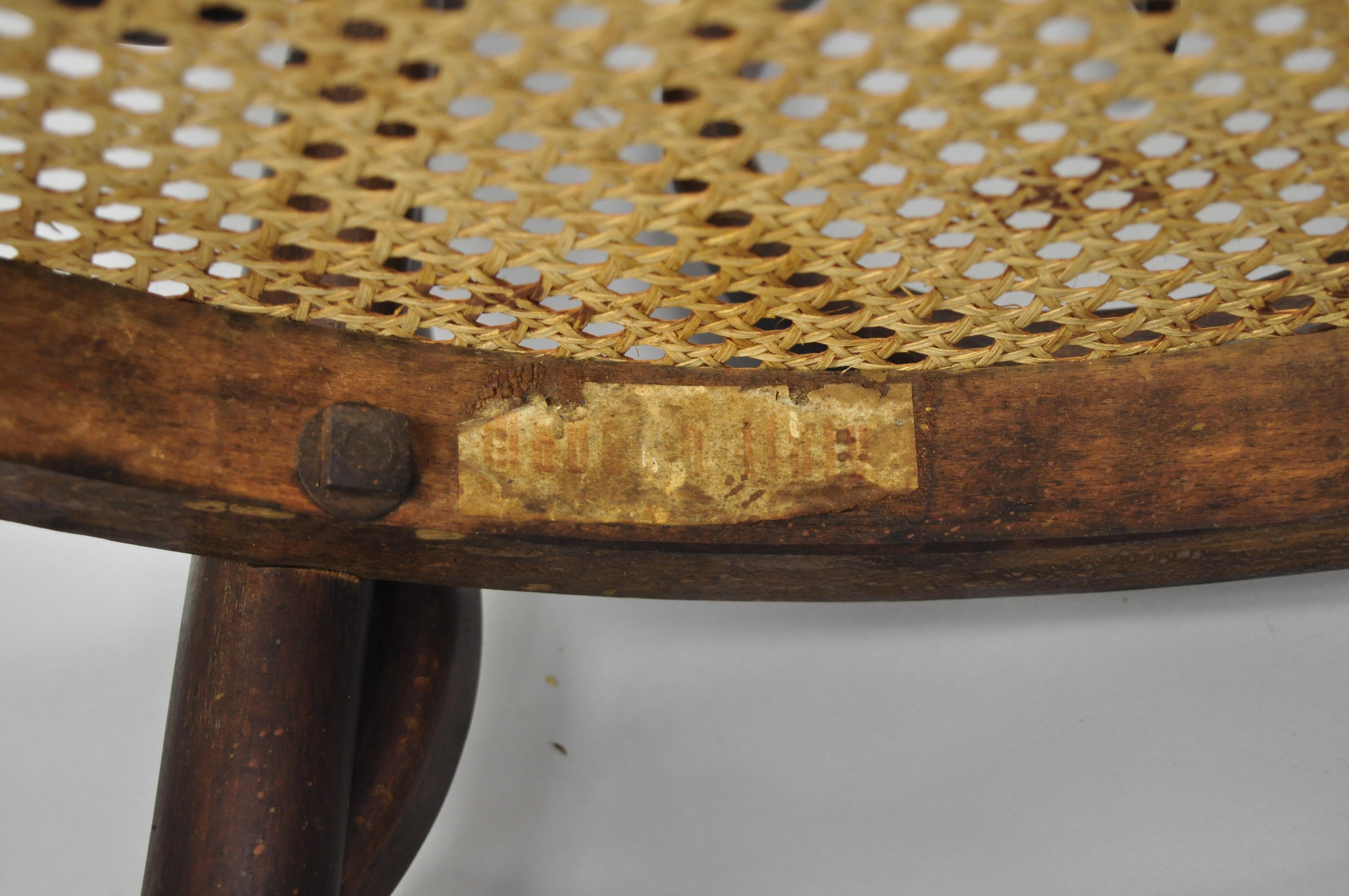 20th Century Four Michael Thonet Bentwood Round Cane Seat Cafe Bistro Dining Chairs Gebruder