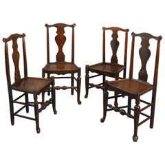 Four Mid-18th Century Shropshire Elm Side Chairs