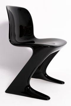 Four Mid Century Black Kangaroo Chairs Designed by Ernst Moeckl, Germany, 1960s