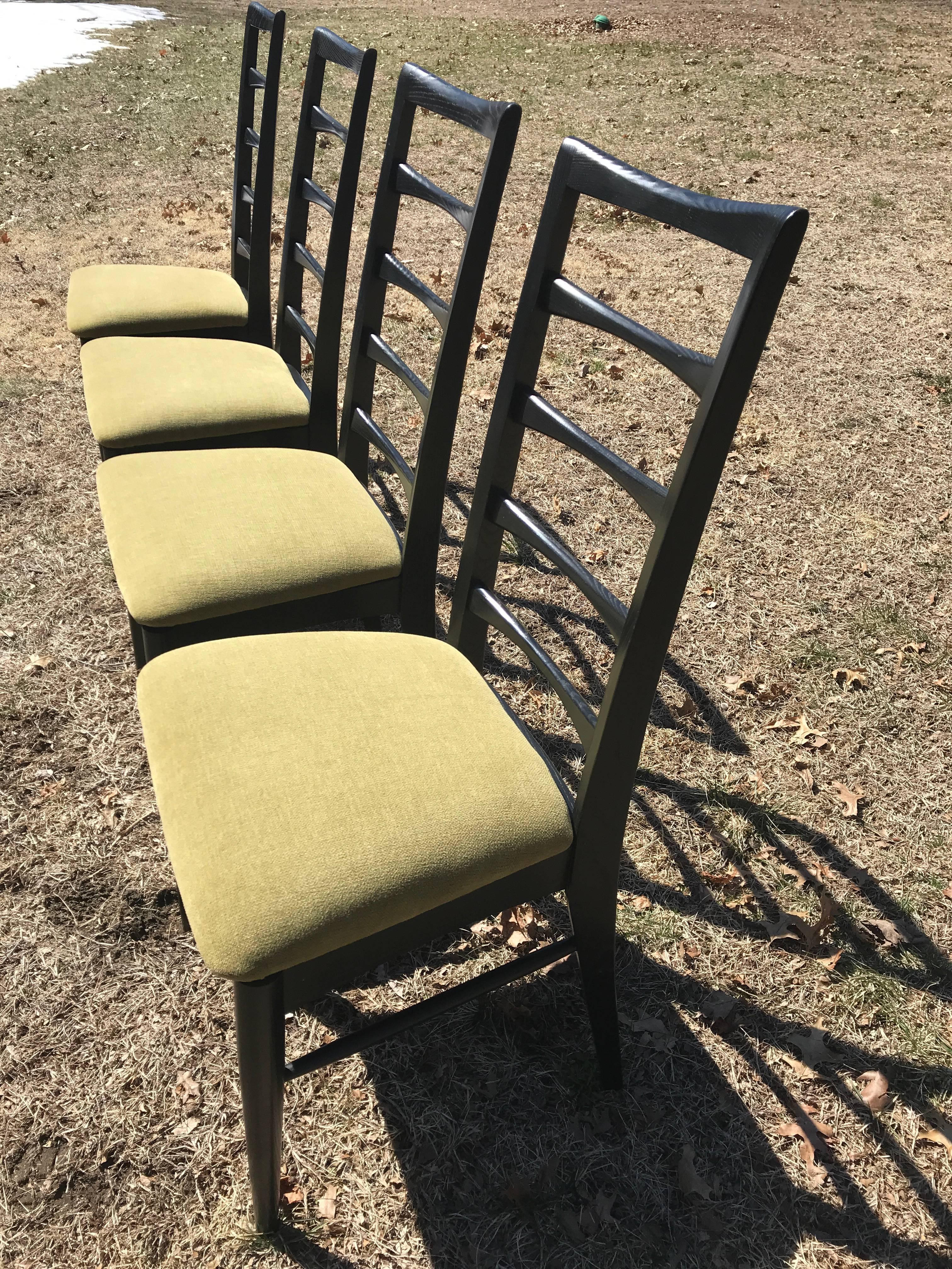 black ladder back dining chairs