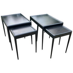 Retro Four Mid Century Black Nesting Tables by T.H. Robsjohn-Gibbings for Widdicomb