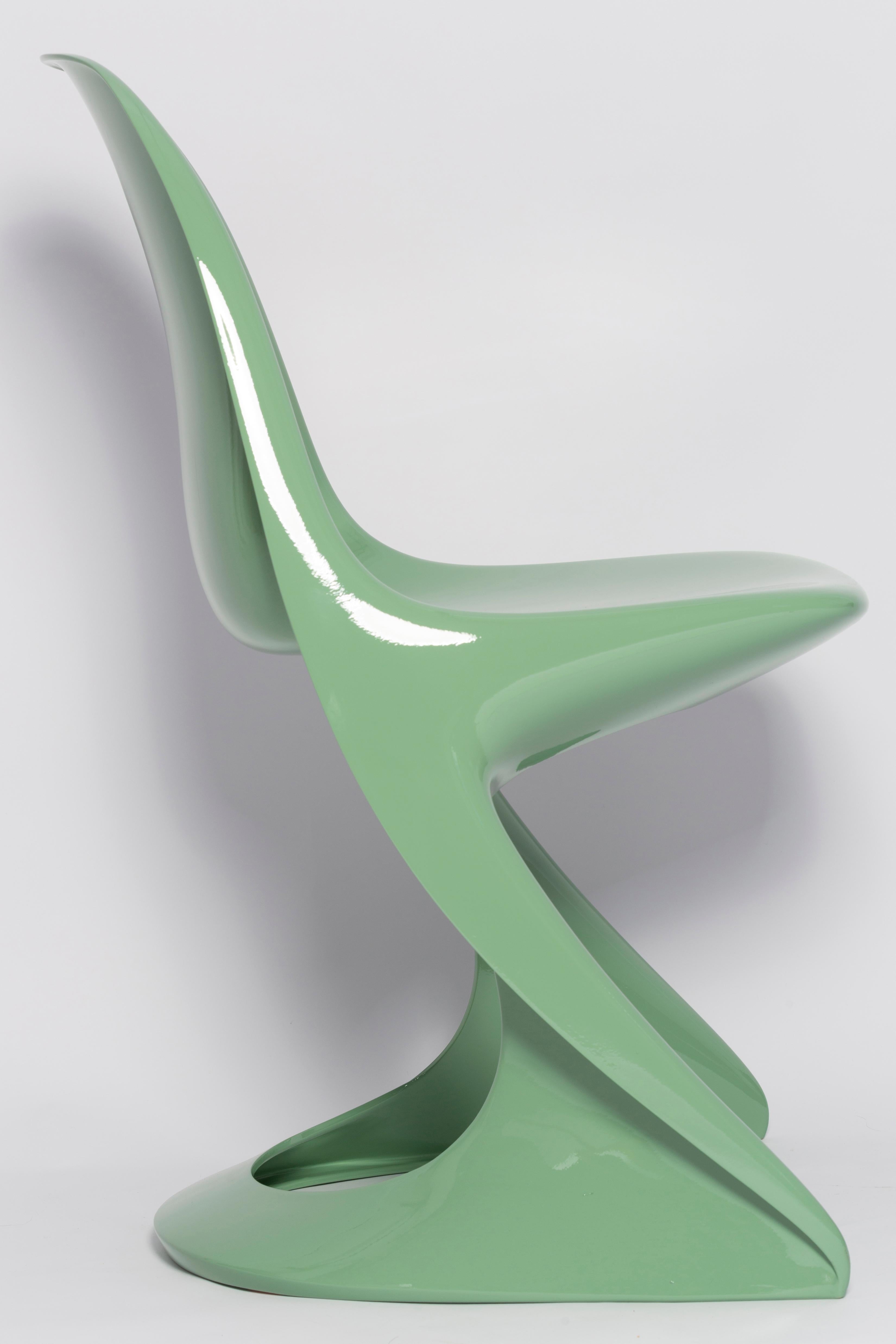 Lacquer Four Mid-Century Casalino Chairs in Jade Green, Alexander Begge, Casala, 1970s For Sale