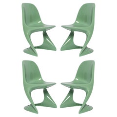 Vintage Four Mid-Century Casalino Chairs in Jade Green, Alexander Begge, Casala, 1970s