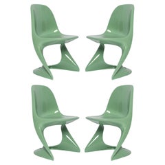 Four Mid-Century Casalino Chairs in Jade Green, Alexander Begge, Casala, 1970s