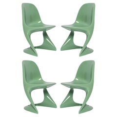 Four Mid-Century Casalino Chairs in Jade Green, Alexander Begge, Casala, 1970s