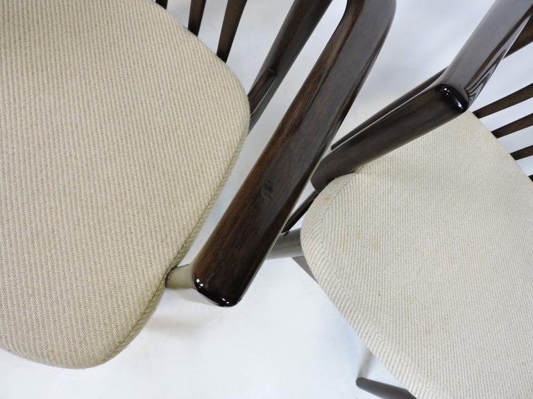 Four Mid Century Danish Modern Walnut Benny Linden BL10A Sanne Dining Chairs For Sale 6