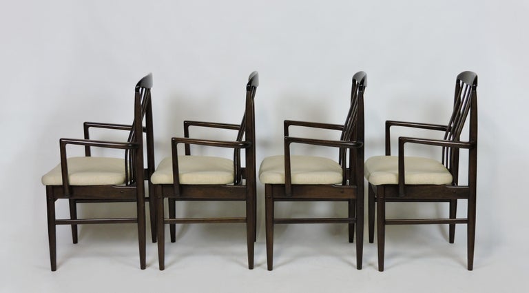 Scandinavian Modern Four Mid Century Danish Modern Walnut Benny Linden BL10A Sanne Dining Chairs For Sale
