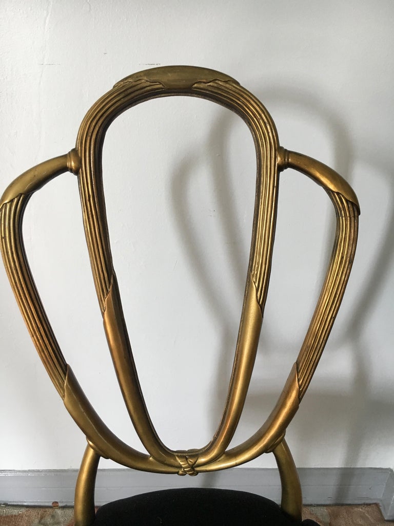 Four Midcentury Gold Dining Chairs at 1stDibs