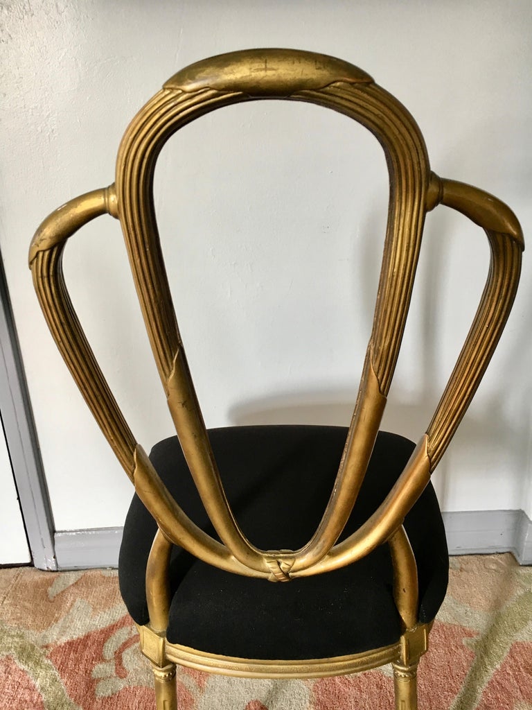 Four Midcentury Gold Dining Chairs at 1stDibs