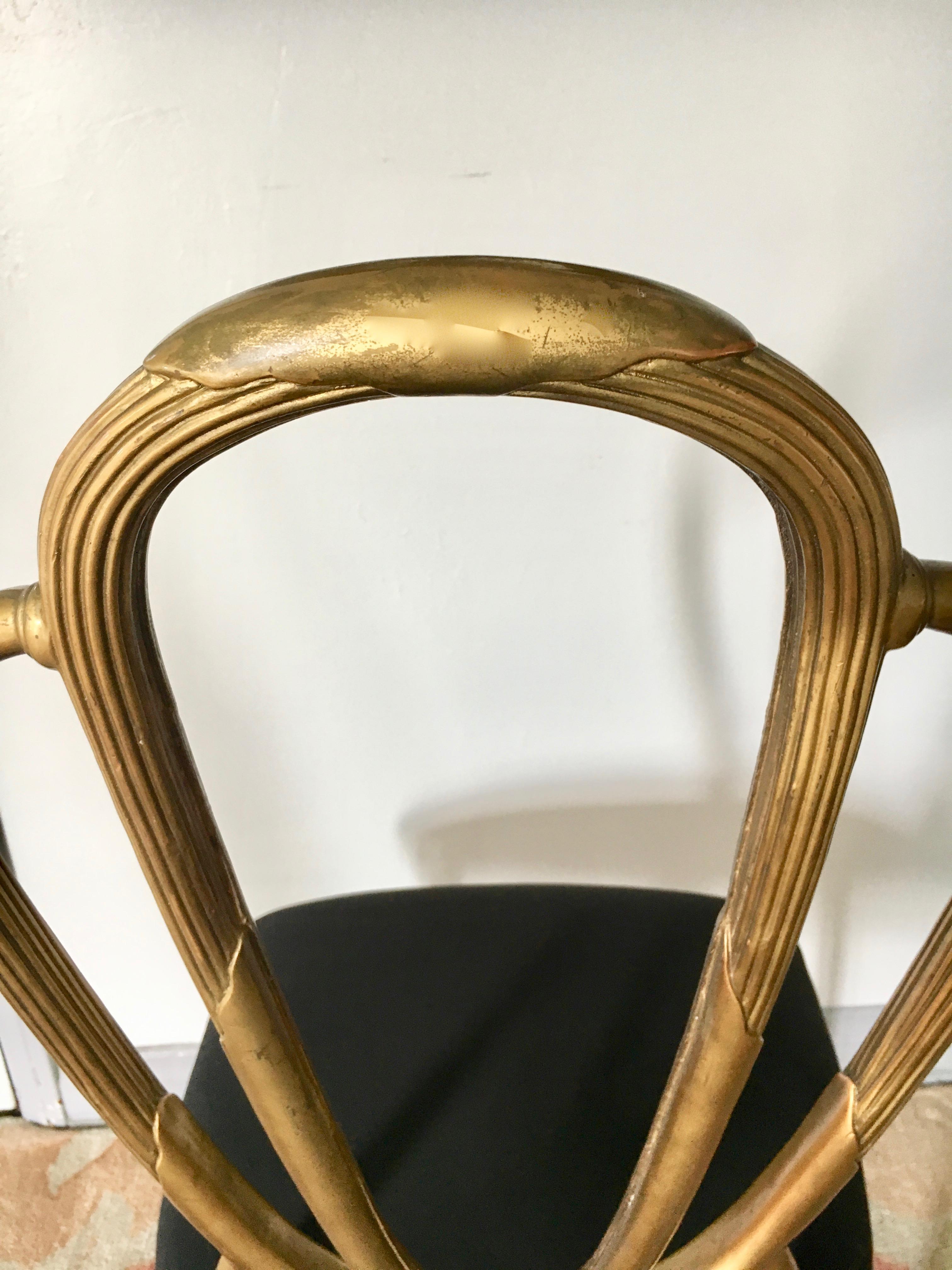 20th Century Four Midcentury Gold Dining Chairs