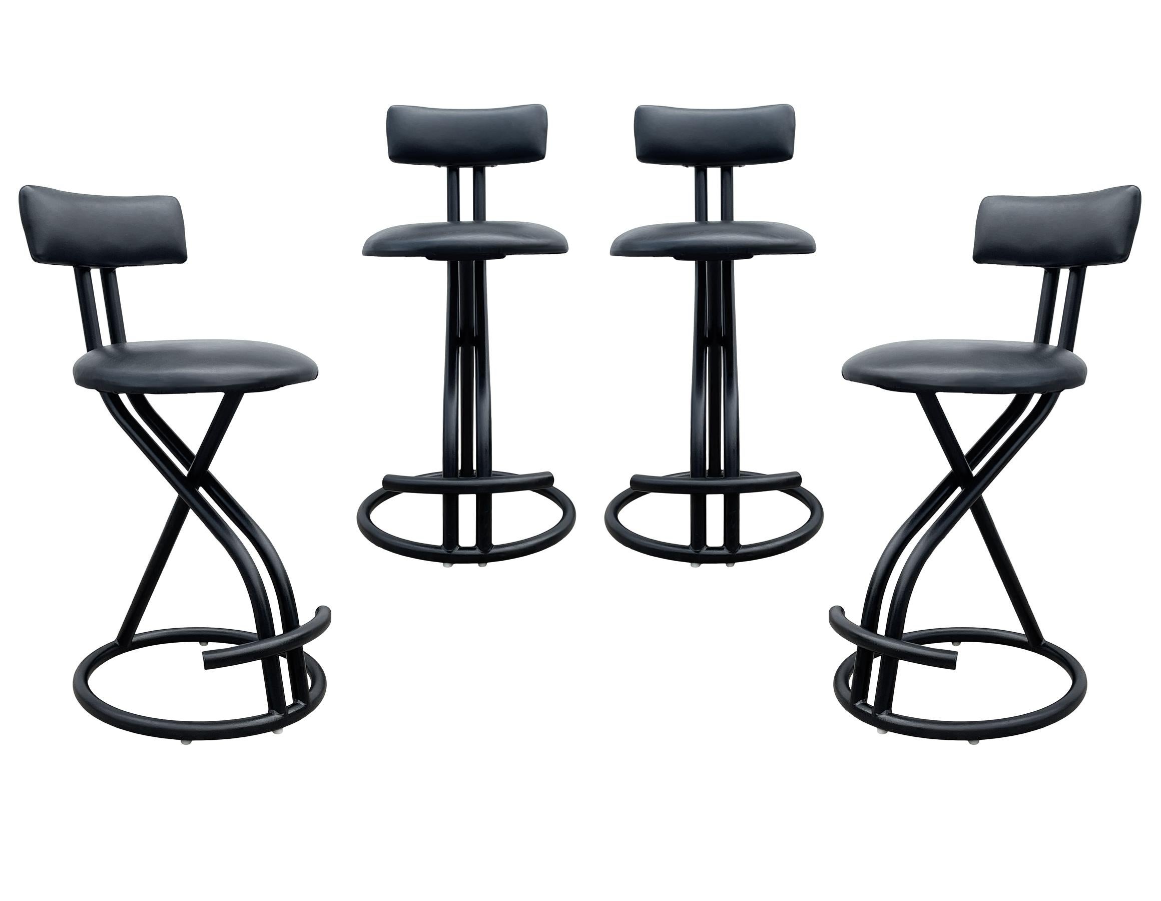 black modern bar stools