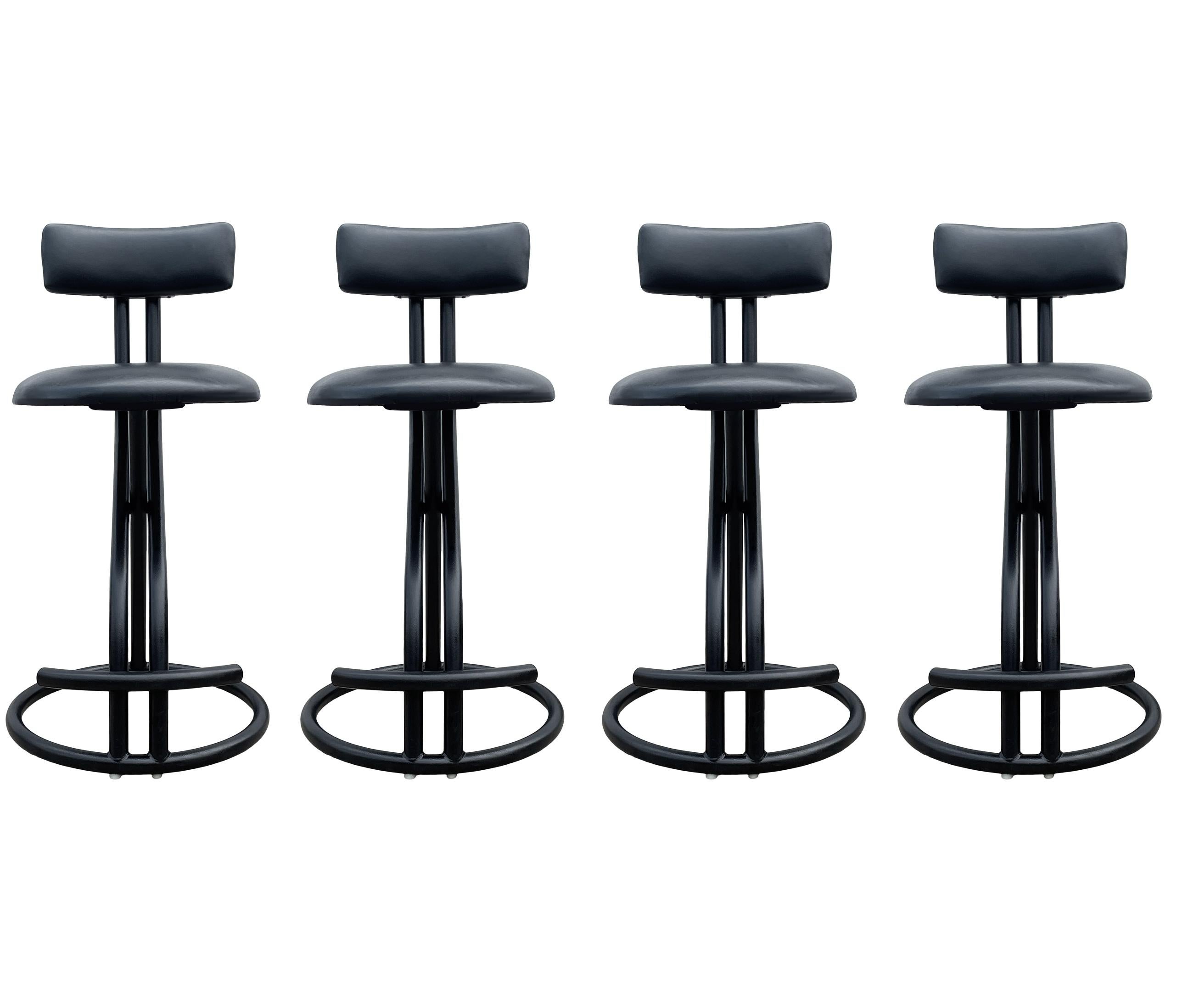 modern black bar stools