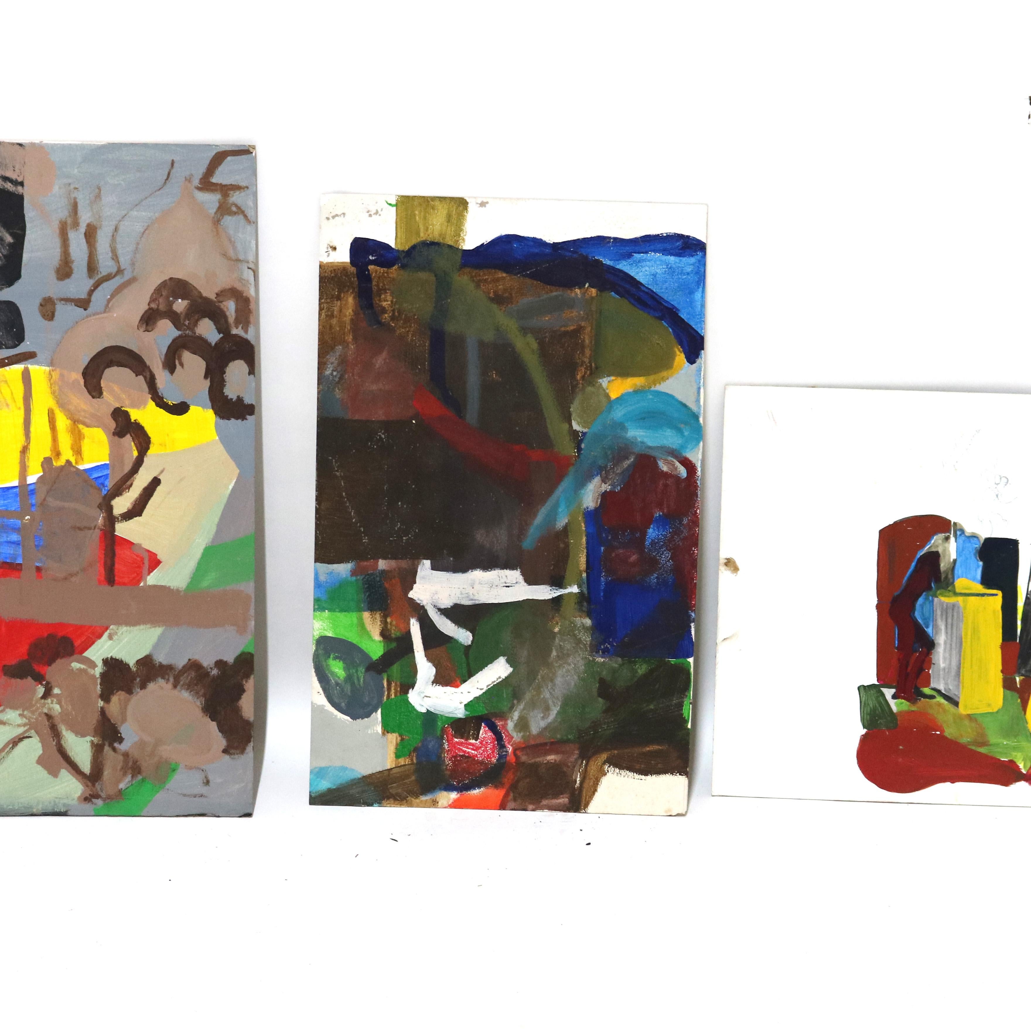 Vier abstrakt-impressionistische Gemälde aus der Mitte des Jahrhunderts, ca. 1968 (20. Jahrhundert) im Angebot