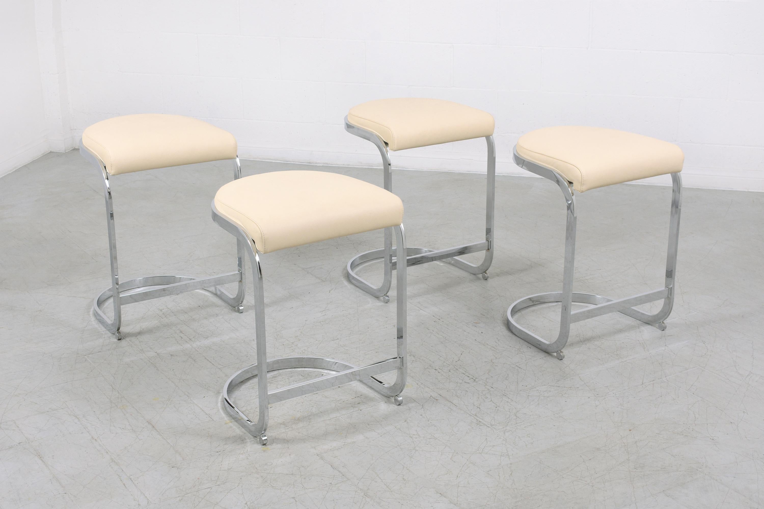 European Four Mid-Century Modern Barstools