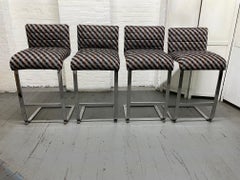 Four Mid-Century Modern Chrome Barstools