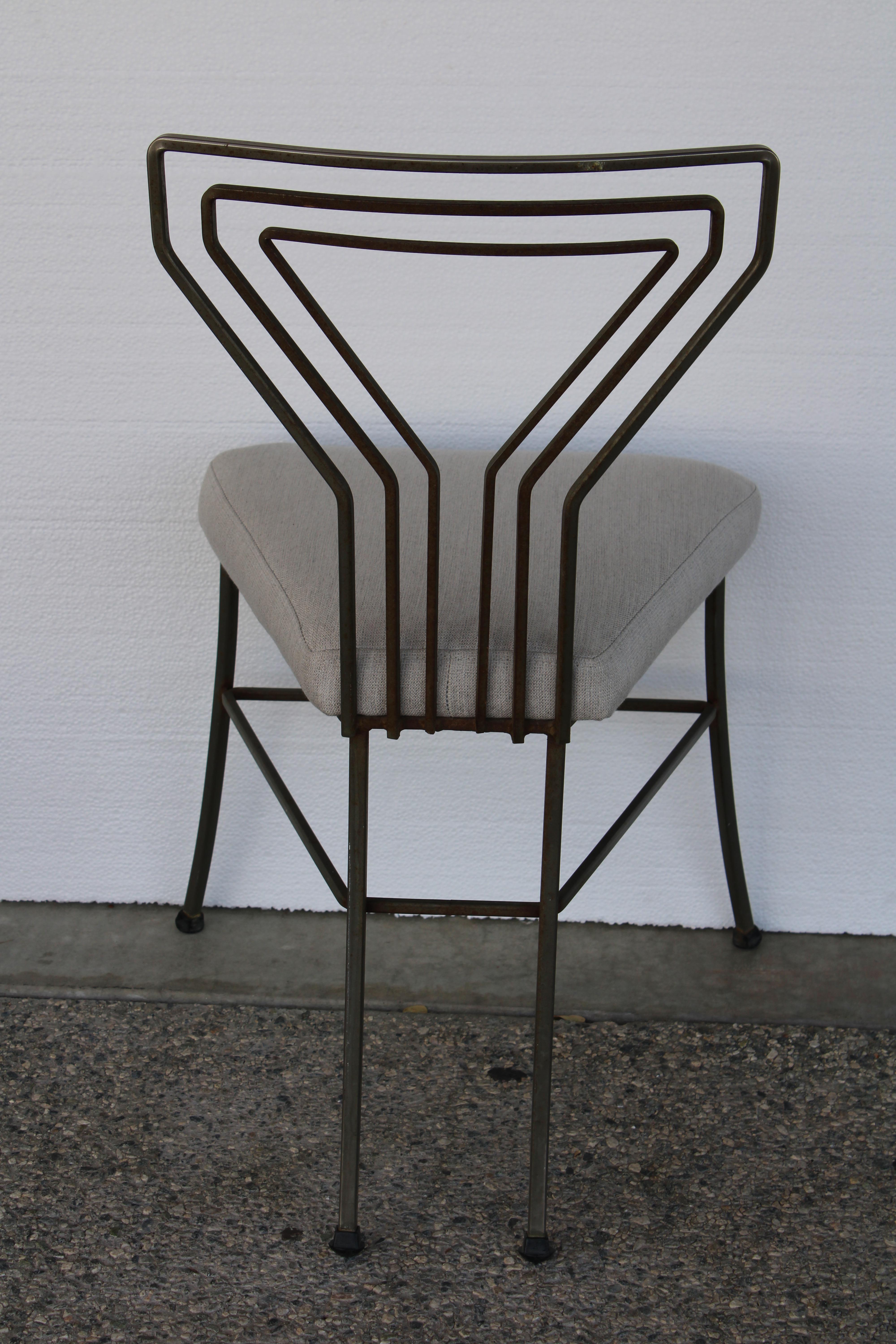Steel Four Mid Century Patio Chairs For Sale