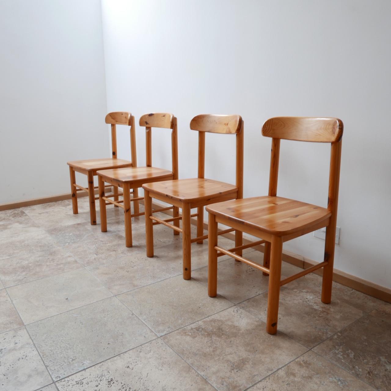 Four Midcentury Pine Dining Chairs 5