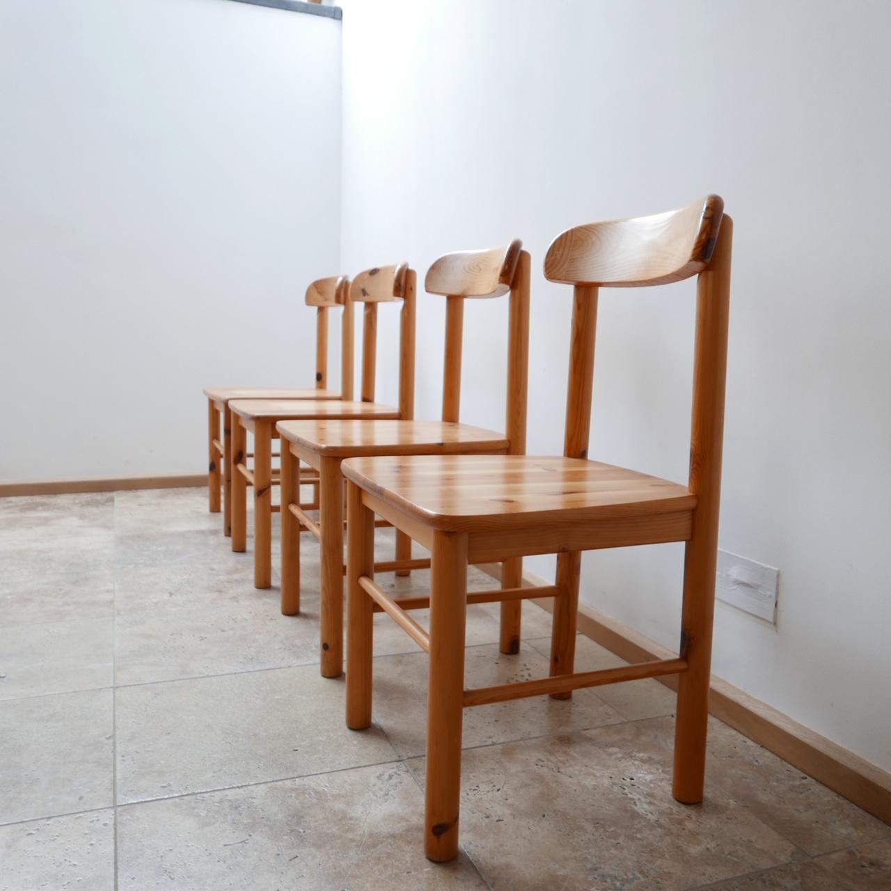 Four Midcentury Pine Dining Chairs 8