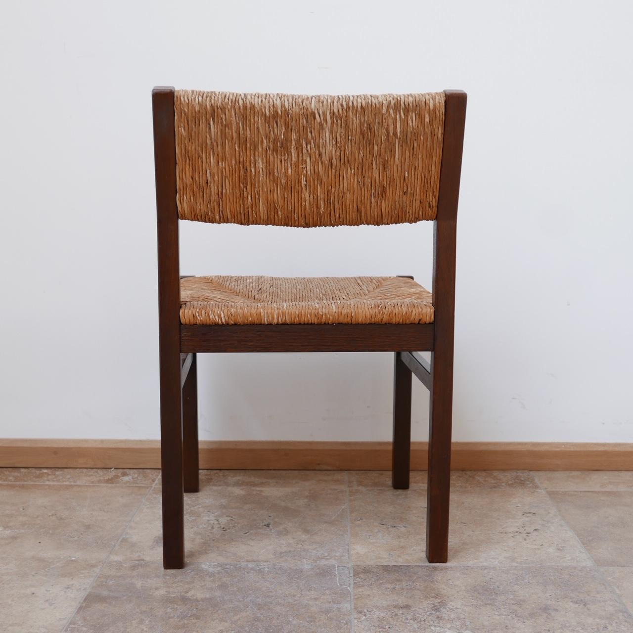 Four Mid-Century Rush Dutch Dining Chairs '4' 8