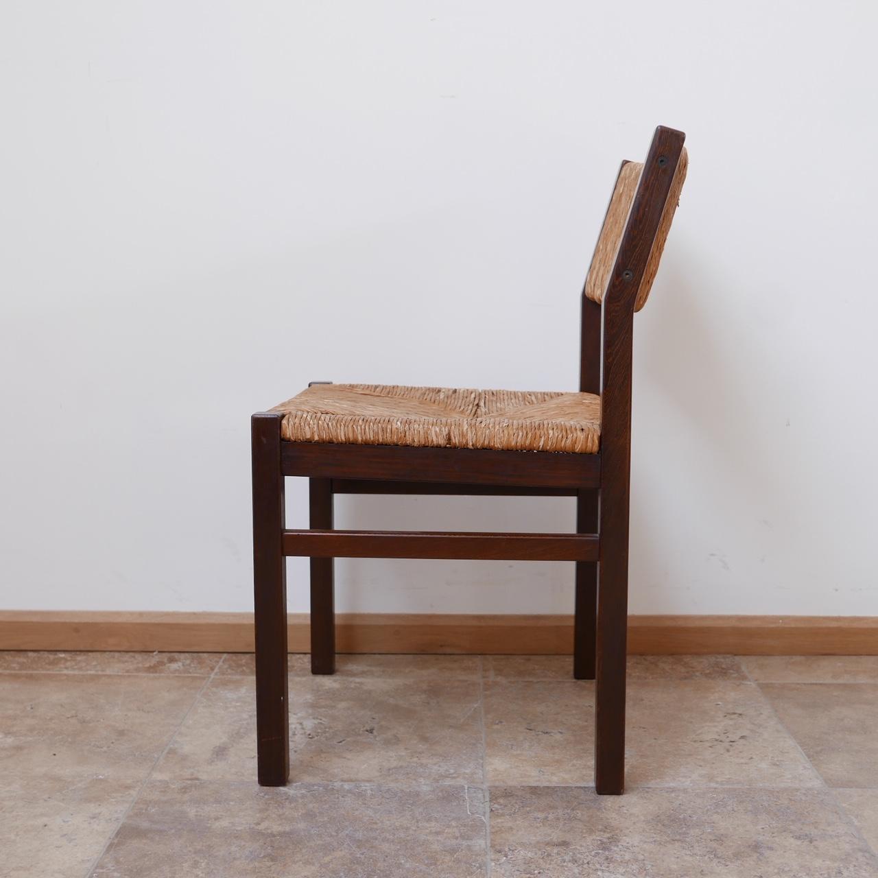 Four Mid-Century Rush Dutch Dining Chairs '4' 9