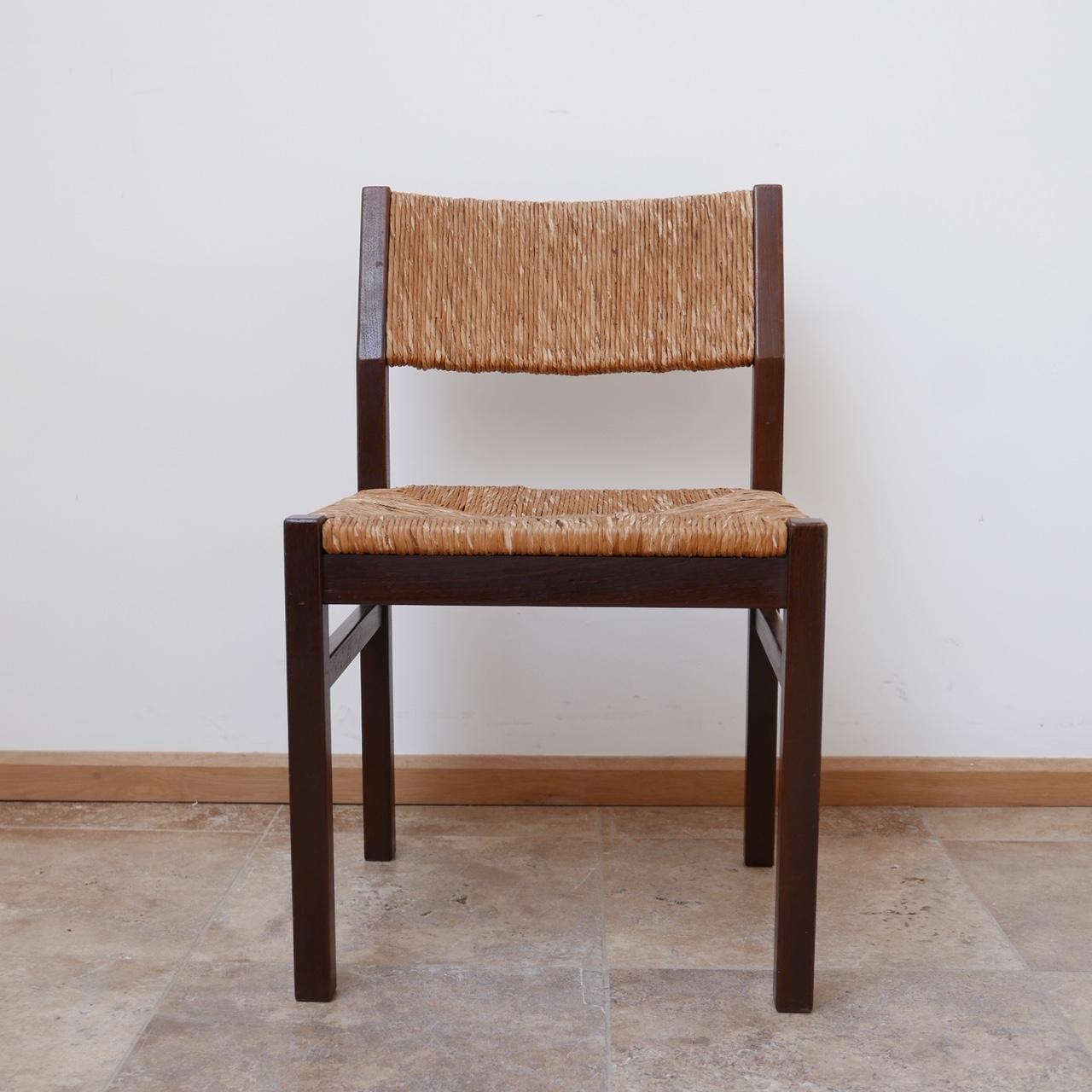 Four Mid-Century Rush Dutch Dining Chairs '4' 11