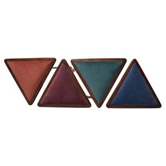 Four Mid-Century Style Velvet Triangle Medium Stools, Vintola Studio, Europe