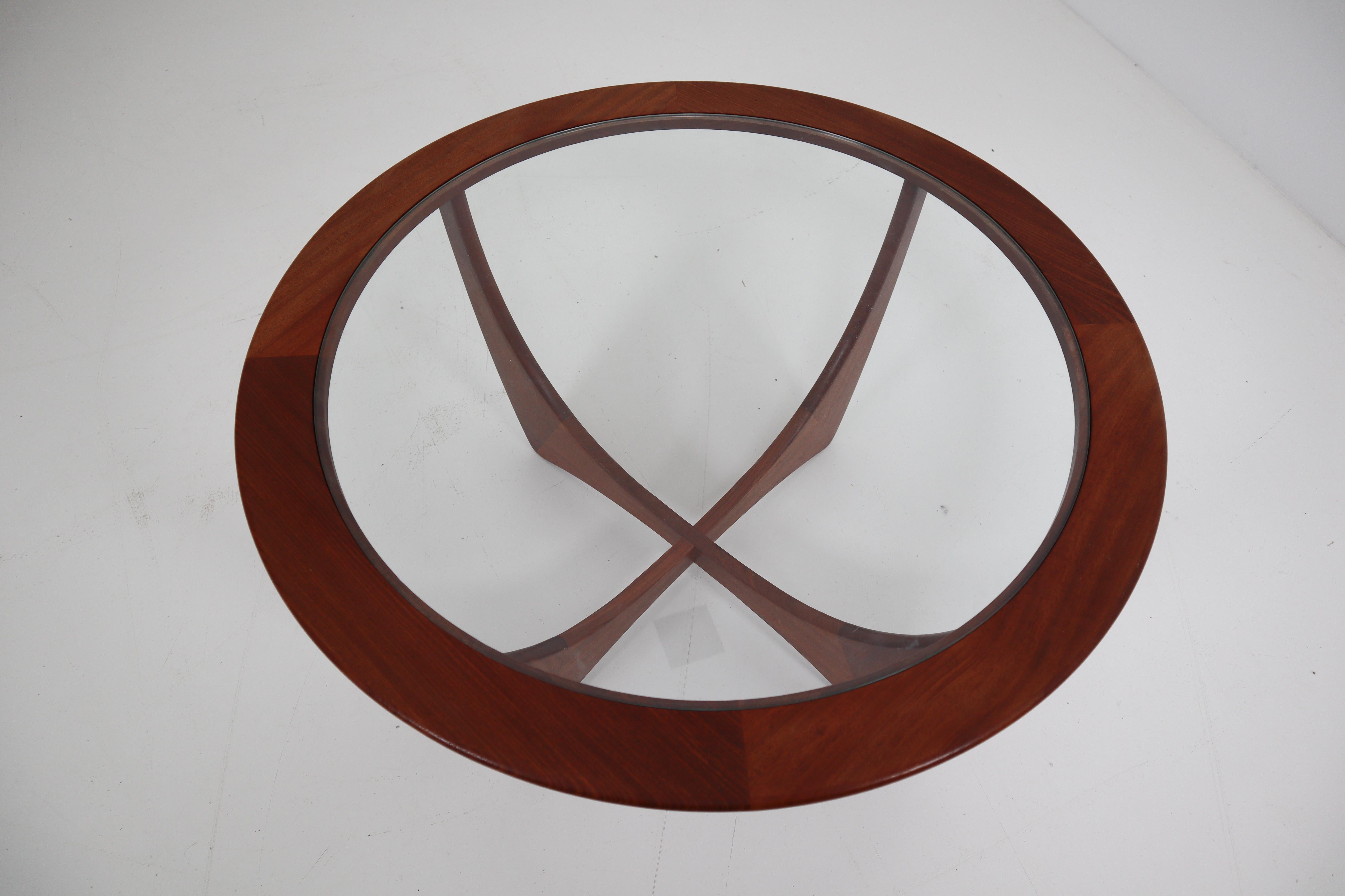 English Four Mid-Century Tables of Afromisa Wood with Glass by v.B. Wilkins for G-Plan