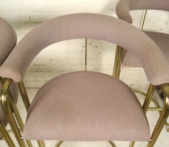 Four Midcentury Brass Stools