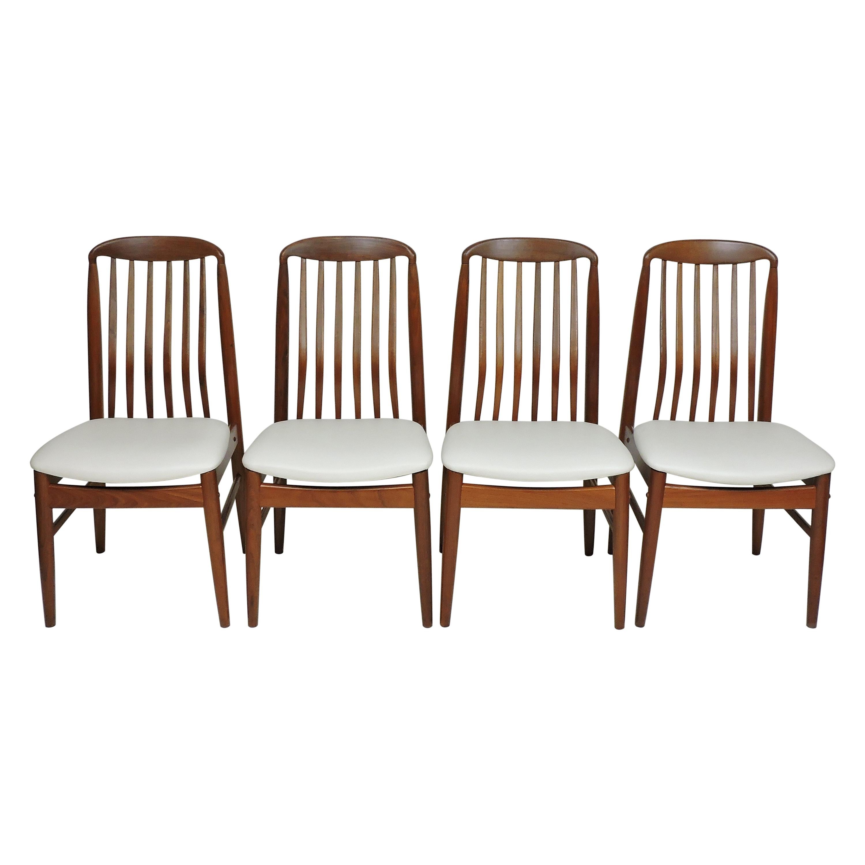 Four Midcentury Danish Modern Teak Benny Linden Dining Chairs