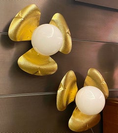 Four Midcentury Italian Sconces or Ceiling Lights in the Manner of T. Barbi