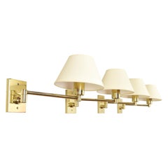 Four MidCentury Simple Swivel Arm Brass Sconce by George W. Hansen for Metalarte